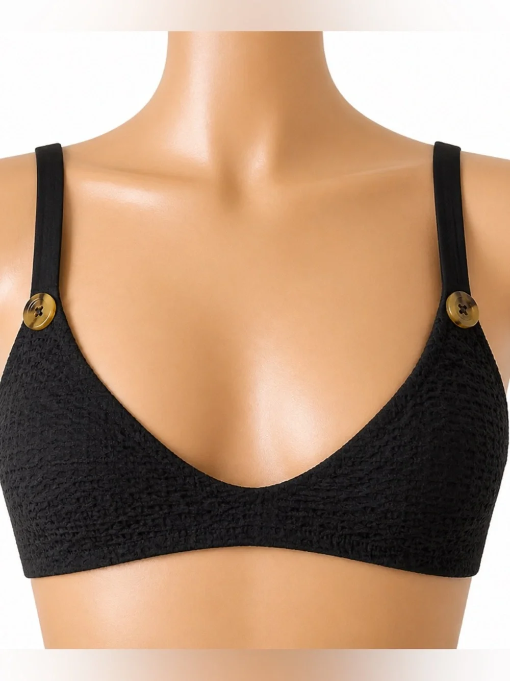 Lisa Marie Fernandez Magdalena Bikini Top NWT Size 4 Black